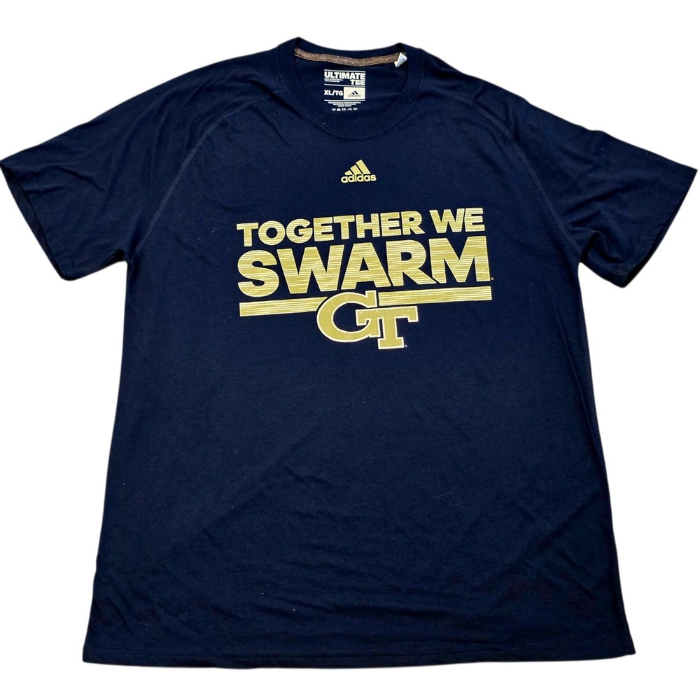 Adidas NCAA Georgia Tech Yellow Jackets Together We Swarm Shirt Navy Mens XL
